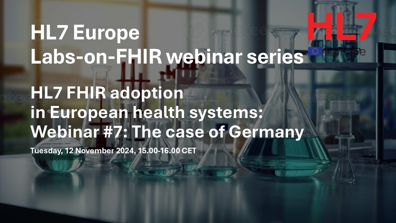 HL7 Europe webinar on HL7 FHIR adoption in European health systems: the case of Germany